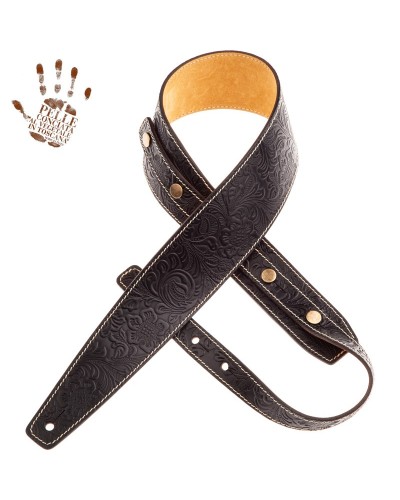 magrabò guitar straps | buttons bs embossed flores black 7 cm