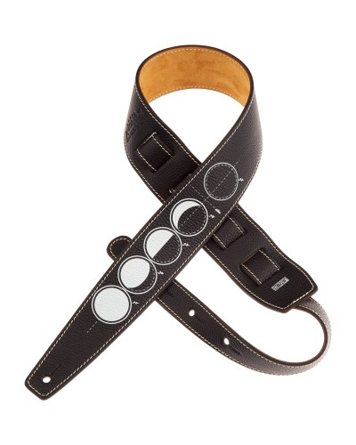 Guitar Strap Black Genuine Leather 6 Cm Holes HS Art Print 