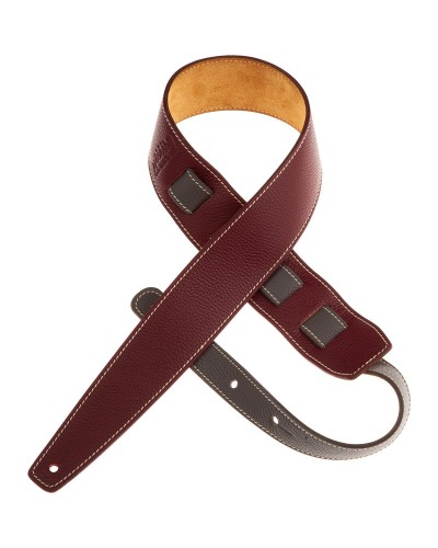 Guitar Strap Bordeaux Genuine Leather 6 Cm Holes HS Colors 