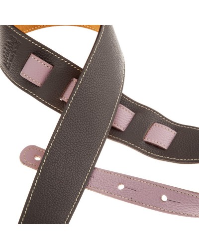 Guitar Strap Grey Genuine Leather 6 Cm Holes HS Colors 