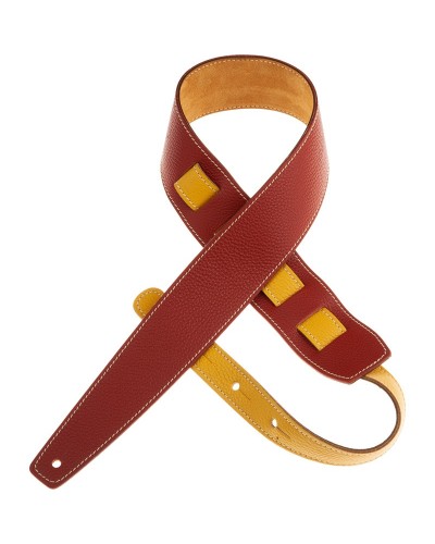 magrabò guitar straps | holes hs custom colors bicolor rusty red - saffron 6 cm