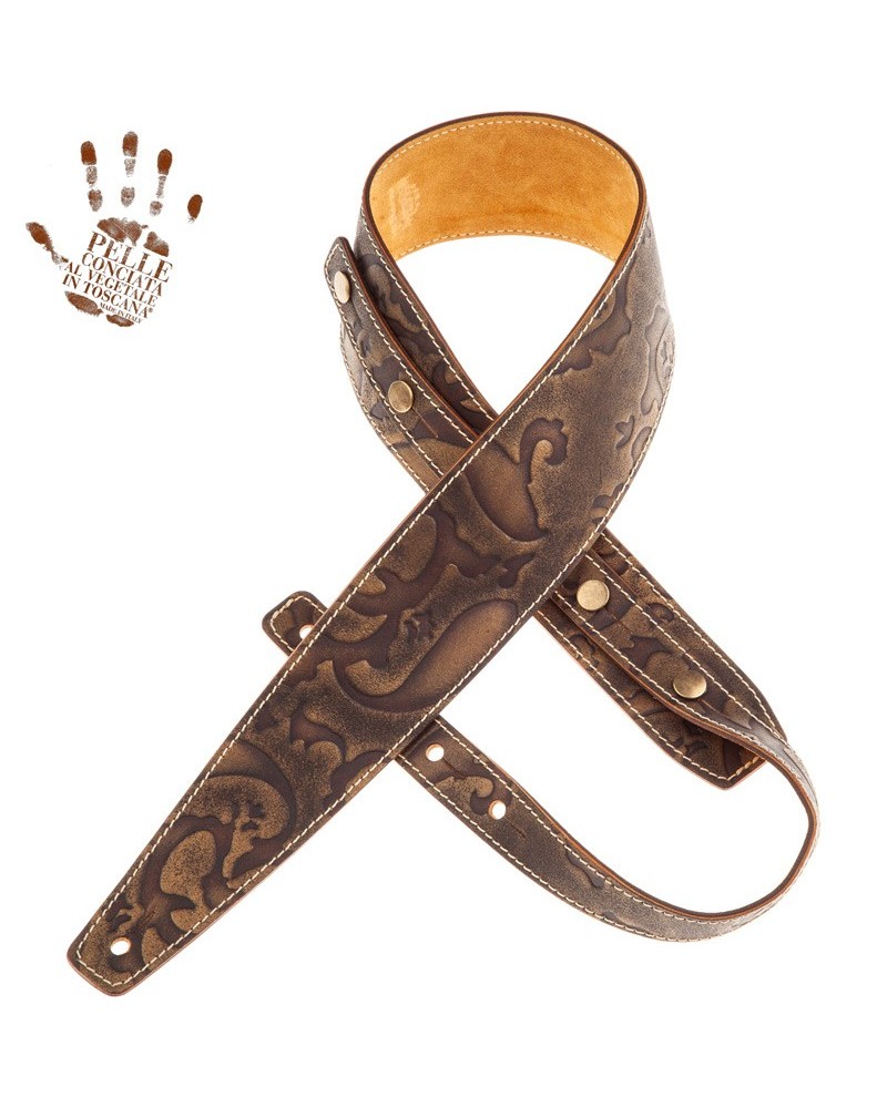 magrabò guitar straps | buttons bs embossed grifo bronze 7 cm