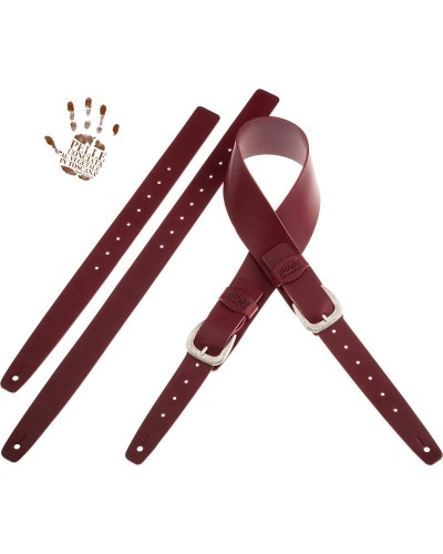 magrabò guitar straps | twin buckle tc core bordeaux 7 cm classic silver buckle