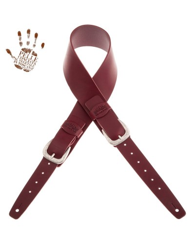 magrabò guitar straps | twin buckle tc core bordeaux 7 cm classic silver buckle