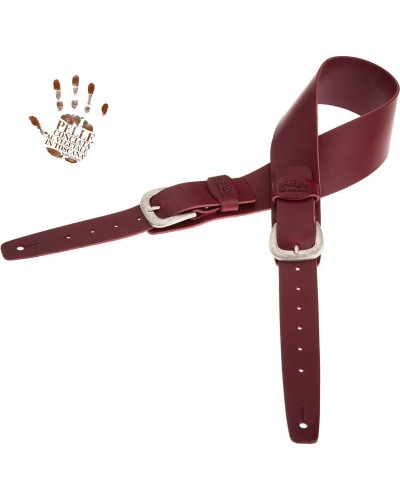 magrabò guitar straps | twin buckle tc core bordeaux 7 cm classic silver buckle