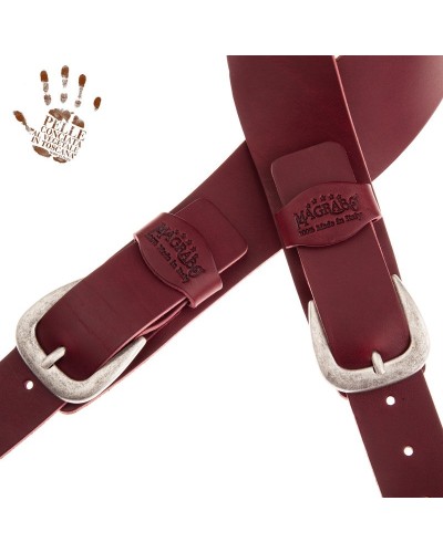 magrabò guitar straps | twin buckle tc core bordeaux 7 cm classic silver buckle