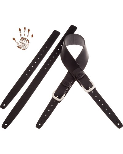 magrabò guitar straps | twin buckle tc core black 7 cm classic silver buckle