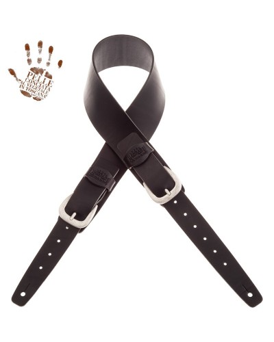 magrabò guitar straps | twin buckle tc core black 7 cm classic silver buckle