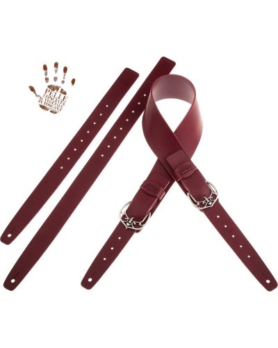 magrabò guitar straps | twin buckle tc core bordeaux 7 cm queen silver buckle