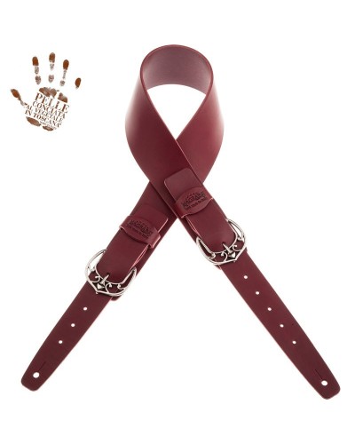 magrabò guitar straps | twin buckle tc core bordeaux 7 cm queen silver buckle