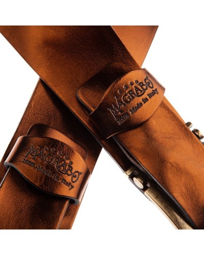 magrabò guitar straps | twin buckle tc metallic bronze 7 cm meccano brass buckle