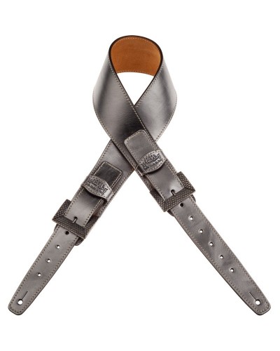 magrabò guitar straps | twin buckle ts metallic steel 7 cm scaled silver buckle