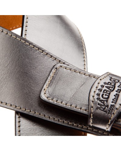 magrabò guitar straps | twin buckle ts metallic steel 7 cm scaled silver buckle