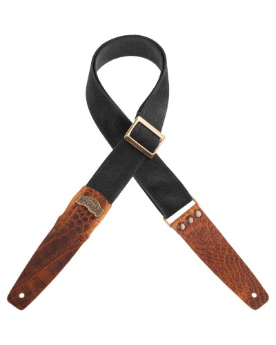 Guitar Strap Ocra Cotton And Genuine Leather 5 Cm Twinkle Stripe SC Cotton WashedOcra Cotton And Genuine Leather 5 Cm Twinkle St