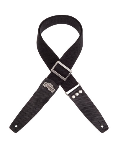 magrabò guitar straps | stripe sc cotton black 5 cm terminals twinkle black, recta silver buckle