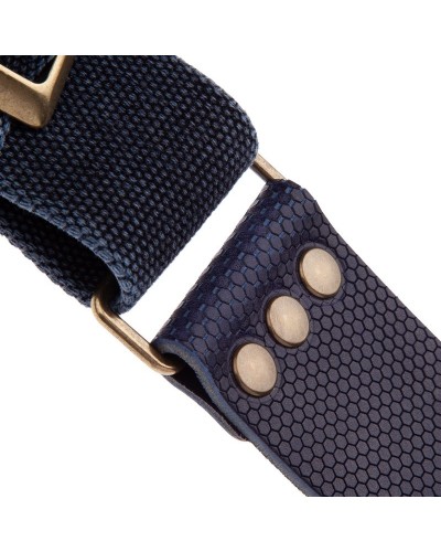 magrabò guitar straps | stripe sc cotton washed blue 5 cm terminals twinkle blue, recta brass buckle