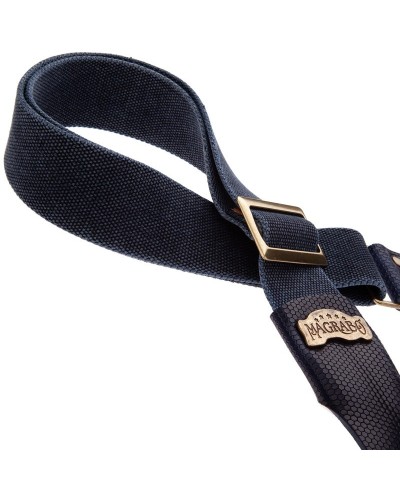 magrabò guitar straps | stripe sc cotton washed blue 5 cm terminals twinkle blue, recta brass buckle