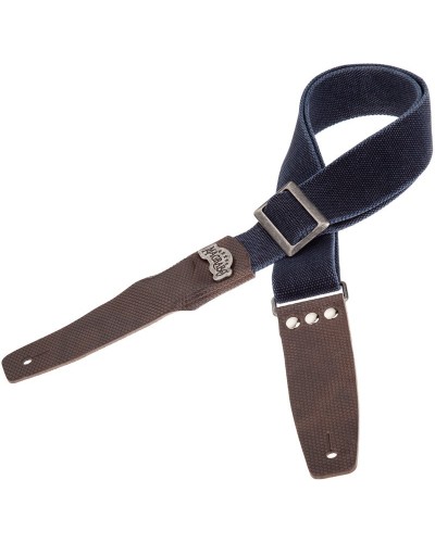 magrabò guitar straps | stripe sc cotton washed blue 5 cm terminals twinkle grey, recta silver buckle