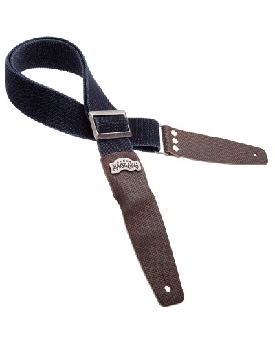 magrabò guitar straps | stripe sc cotton washed blue 5 cm terminals twinkle grey, recta silver buckle