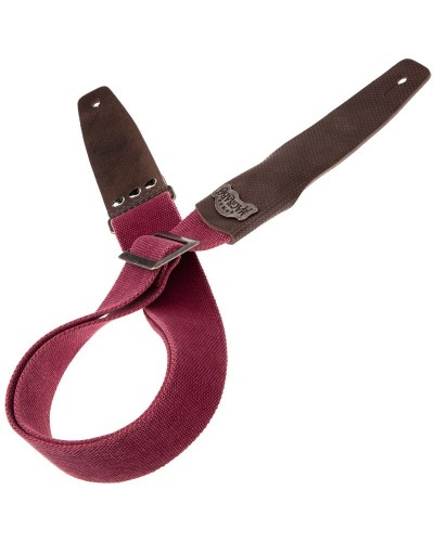 magrabò guitar straps | stripe sc cotton washed bordeaux 5 cm terminals twinkle grey, recta silver buckle