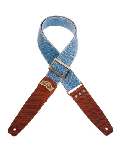 magrabò guitar straps | stripe sc cotton washed celestial 5 cm terminals twinkle brown, recta brass buckle