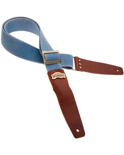 magrabò guitar straps | stripe sc cotton washed celestial 5 cm terminals twinkle brown, recta brass buckle