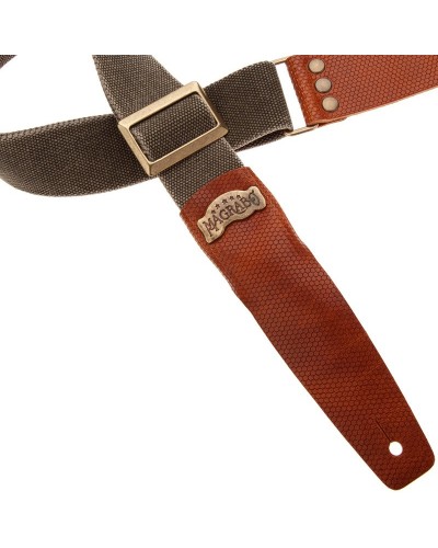 magrabò guitar straps | stripe sc cotton washed olive green 5 cm terminals twinkle brown, recta brass buckle