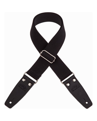 Guitar Strap Black Cotton And Genuine Leather 5 Cm Core Stripe SC Entry 