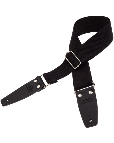 Guitar Strap Black Cotton And Genuine Leather 5 Cm Core Stripe SC Entry 