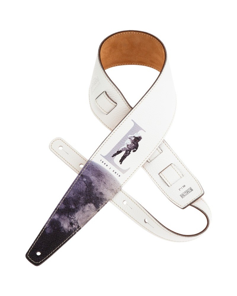 Guitar Strap White Genuine Leather 8 Cm Holes HS Art Print 