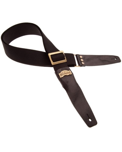 magrabò guitar straps | stripe sc cotton black 5 cm terminals twinkle black, recta brass buckle