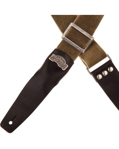 magrabò guitar straps | stripe sc cotton washed olive green 5 cm terminals twinkle black, recta silver buckle