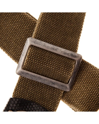 magrabò guitar straps | stripe sc cotton washed olive green 5 cm terminals twinkle black, recta silver buckle