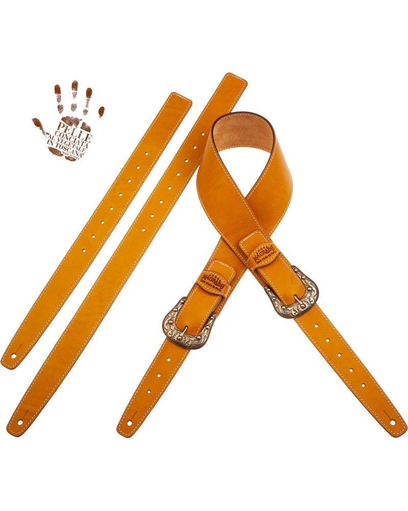 magrabò guitar straps | twin buckle ts core yellow 7 cm sun silver buckle