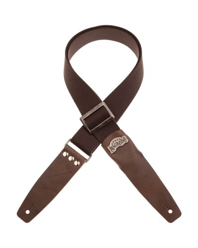 Guitar Strap Brown Cotton And Genuine Leather 5 Cm Twinkle Stripe SC Cotton 