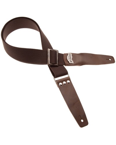 magrabò guitar straps | stripe sc cotton brown 5 cm terminals twinkle grey, recta silver buckle