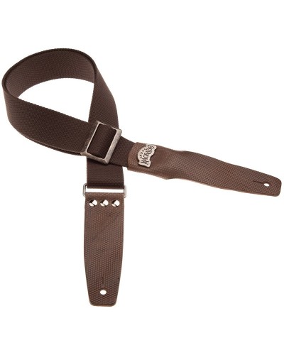 Guitar Strap Brown Cotton And Genuine Leather 5 Cm Twinkle Stripe SC Cotton 