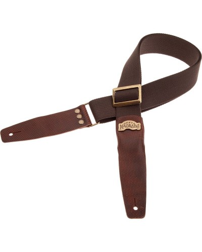 magrabò guitar straps | stripe sc cotton brown 5 cm terminals twinkle dark brown, recta brass buckle