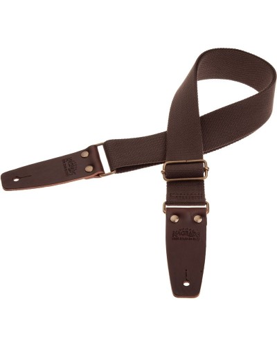 magrabò guitar straps | stripe sc entry brown 5 cm terminals dark brown - aged brass buckle