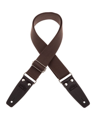 Guitar Strap Brown Cotton And Genuine Leather 5 Cm Core Stripe SC Entry 