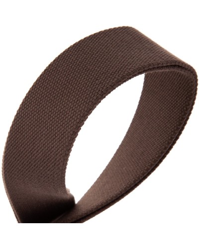 Guitar Strap Brown Cotton And Genuine Leather 5 Cm Core Stripe SC Entry 