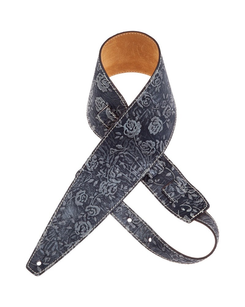 magrabò guitar straps | holes hs embossed rosa blue 10 cm