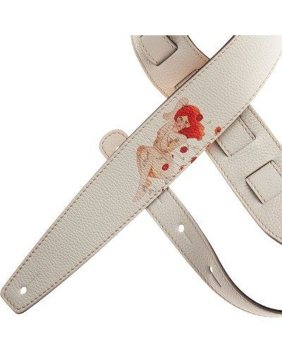 Guitar Strap White Genuine Leather 6 Cm Holes HS Art Print 