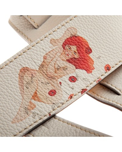 Guitar Strap White Genuine Leather 6 Cm Holes HS Art Print 