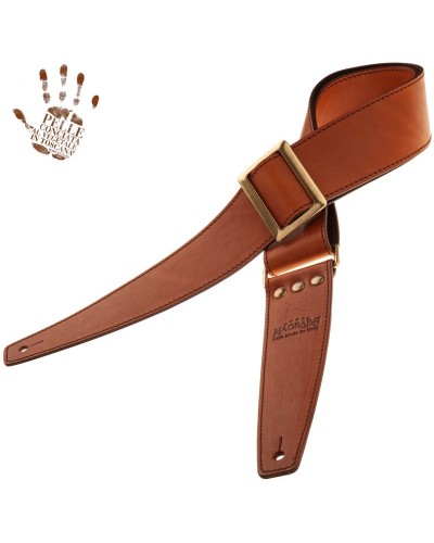 magrabò guitar straps | stripe ss core brown 6 cm recta brass buckle