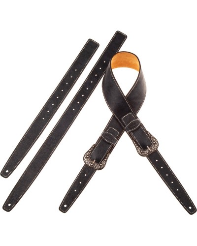 magrabò guitar straps | twin buckle ts aged blu 885 7 cm sun silver buckle