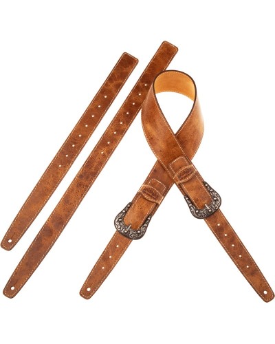 magrabò guitar straps | twin buckle ts aged greenhead 959 7 cm sun silver buckle