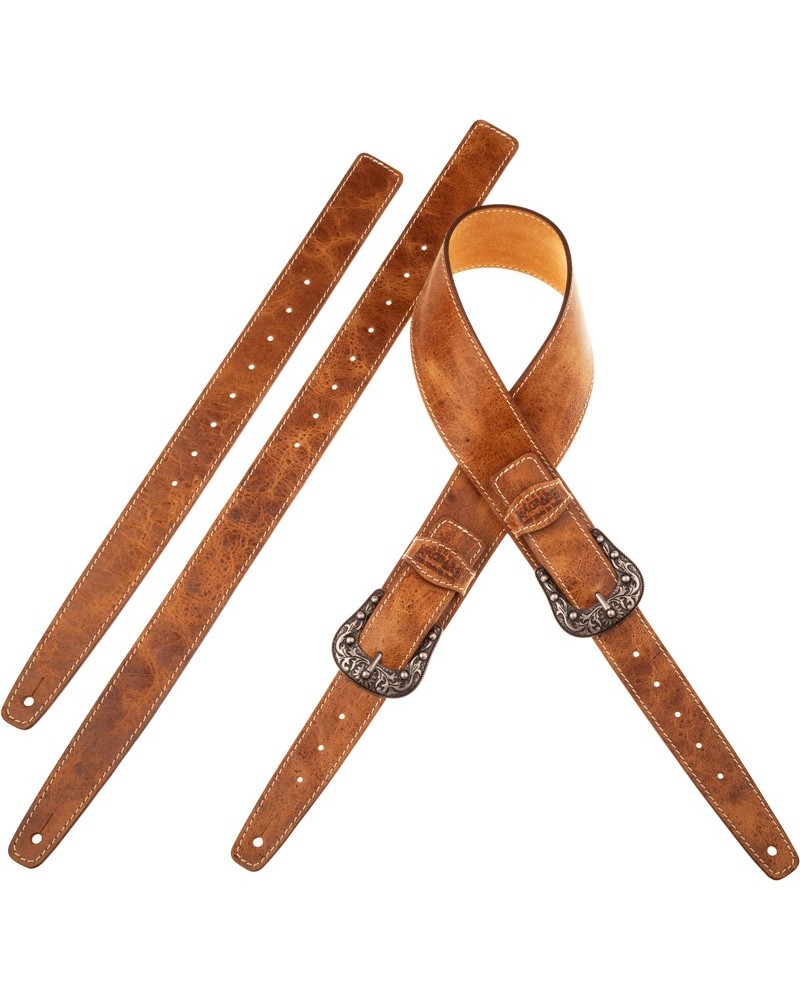 magrabò guitar straps | twin buckle ts aged greenhead 959 7 cm sun silver buckle