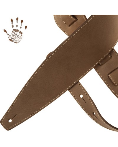 Guitar Strap Grey Certified Vegetable Tanned Leather 10 Cm Holes HS Core 