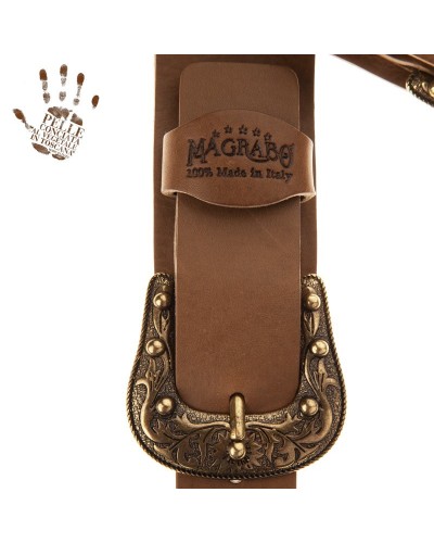 magrabò guitar straps | twin buckle tc core grigio 7 cm sun brass buckle